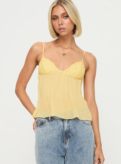 Lichtgele Cami Top