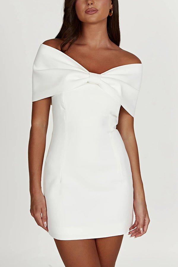 Maria™ | Off Shoulder Mini Jurk met Strik